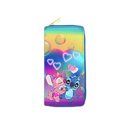 New Disney Women Wallet Stitch Cartoons Long PU Coin Purse Bag for Phone Card Holder Cute Printing Fashion Money Clip Clutch Bag