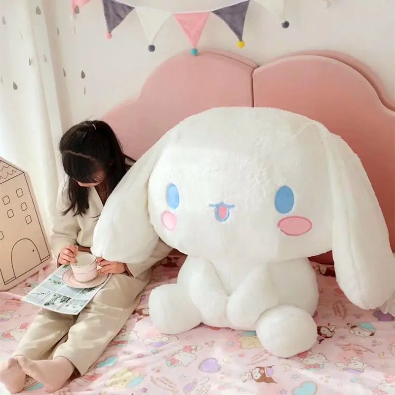 GIANT Cinnamoroll Plush 100CM Sanrio Plushies Cartoon Toys Cute Big Eared Large Dog Stuffed Animal Sitting Dolls Pillow