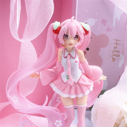 New Anime Hatsune Miku Action Figure Miku Kawaii Collection Model Pink Sakura kawaiii Doll Collectible Model Toys Cake Decor