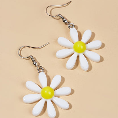 New Pattern Earring New Retro FlowerContrast Color Square Earrings Acrylic Simple Candy Color Earrings Pendientes Piercing