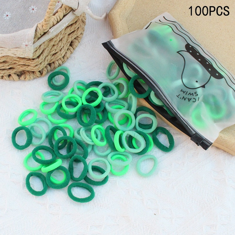 20/50Pcs/Set Girls Colorful Nylon Small Elastic Hair Bands Kids Cute Bow Hair Bands Ponytail Holder Headband Hair Accessories