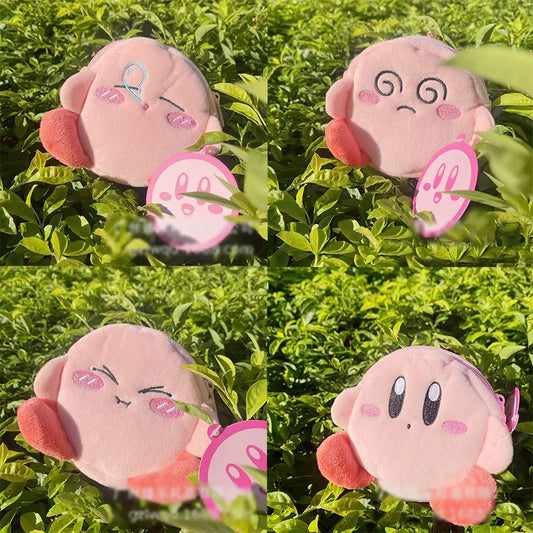 4 Styles Kawaii Kirby Plush Coin Purse Cartoon Soft Stuffed Star Kirby Headphone Bag Pendant Wallet Bank Card Key Bag Girls Gift