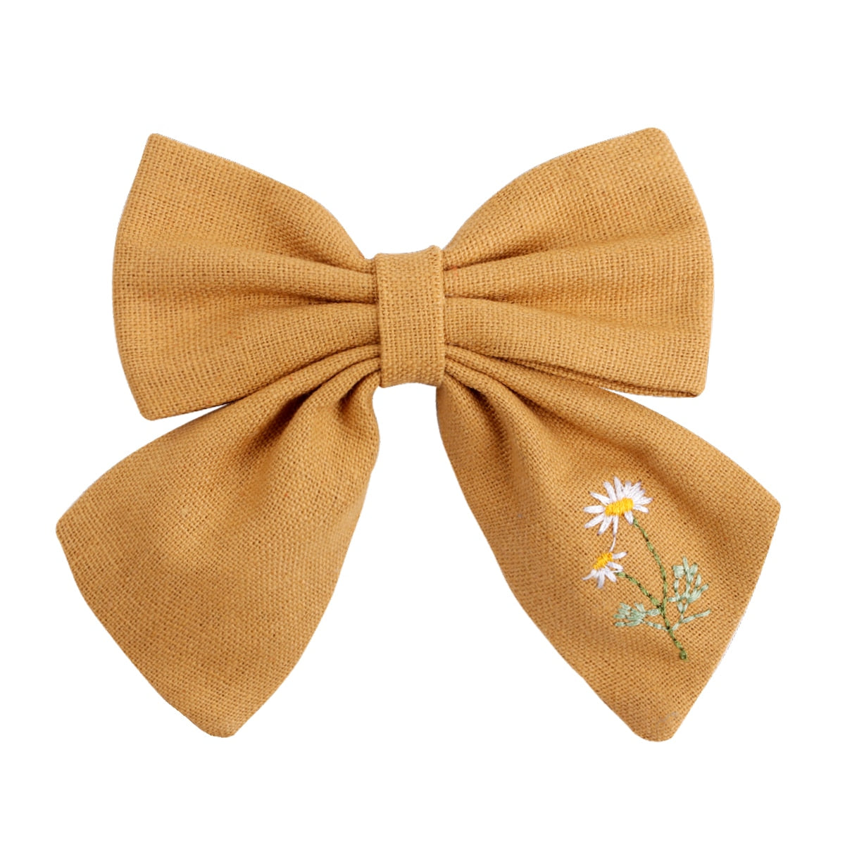 Fashion Embroidery Bows Hair Clips Solid Hairpins For Girls Handmade Ribbon Barrettes Kids Butterfly Hair Pin Korean Headwear