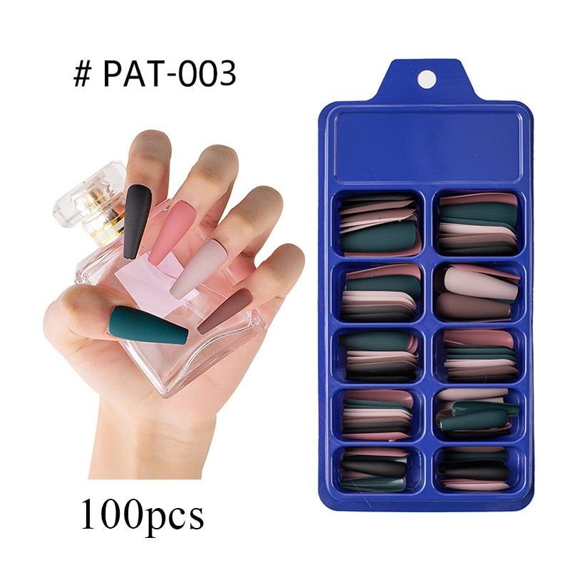 100Pcs Fake Nail Nails Extension Transparent Acrylic Nail Seamless Full/Half Cover Beauty Nail Decor French Nail Manicure Tools