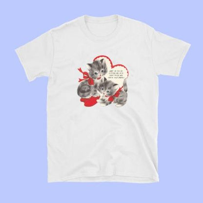 sunfiz Kawaii The Kitten Club Women T Shirt Streetwear White Cotton Short Sleeve Femme Oversized Graphic Tee Cute Grunge Tops