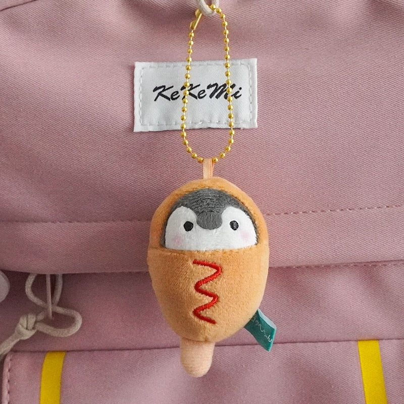 Kawaii Plush Keychain Bag Charm Cartoon Cute Mini Penguin Stuffed Animal Plushies Soft Doll Car Trinket Key Chain Women Girls Keyring Kids Birthday Gifts