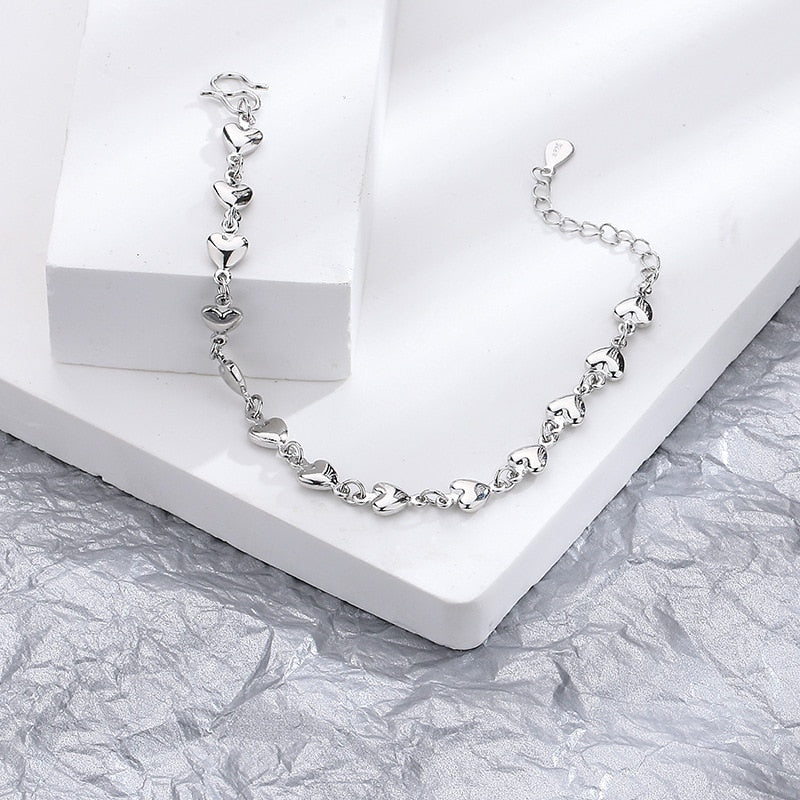 VENTFILLE 925 Sterling Silver Diamond-Studded Butterfly Bracelet Women's Fashion Temperament Flower Adjustable Bracelet