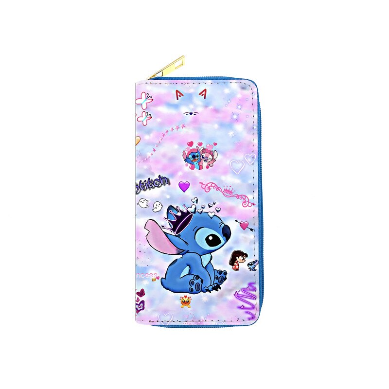 New Disney Women Wallet Stitch Cartoons Long PU Coin Purse Bag for Phone Card Holder Cute Printing Fashion Money Clip Clutch Bag