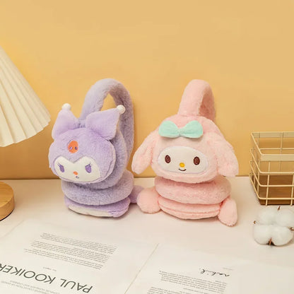 Sanrio Kuromi My Melody Cinnamoroll Earmuffs Soft Plush Winter Keep Warm Antifreeze Cartoon Kawaii Earmuffs Ear Bags Warm Ears