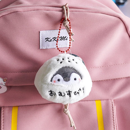 Kawaii Plush Keychain Bag Charm Cartoon Cute Mini Penguin Stuffed Animal Plushies Soft Doll Car Trinket Key Chain Women Girls Keyring Kids Birthday Gifts