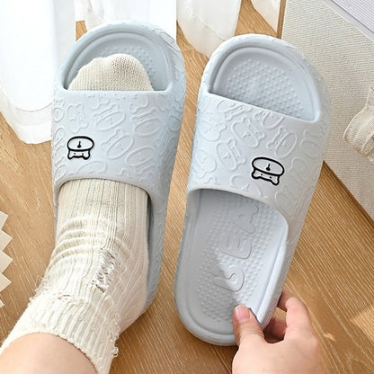 Cute Cat Print Women Slippers Home Indoor Slides Men Women Flat Slippers Cartoon Non-Slip Outdoor Beach Slides Shoes Shower