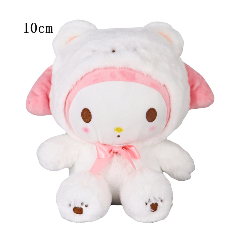 10-15cm Sanrio Plush Stuffed Animal Plushies Toys Cartoon Anime Figure Kuromi My Melody Cinnamoroll Cute Dolls Baby Birthday Gifts Kawali Decor