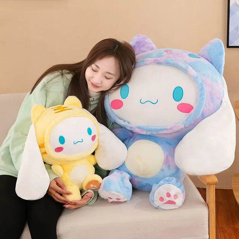 GIANT Sanrio Plush Set Kawaii Cinnamoroll Stuffed Animal Toys Yellow & Blue Puppy Dog Pillow Comfort Bed Sofa Big Large Soft Dolls Kids Birthday Gift