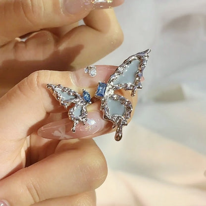 Y2K Fairy Butterfly Tassel Ear Clips Angel Ear Bone Clip Earring Elf Female No Ear Hole Ear Cuff Hanging Earring Fashion Jewelry