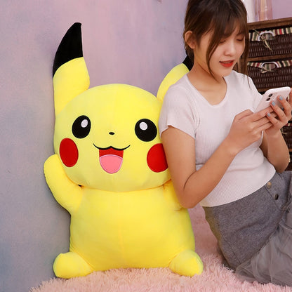 GIANT Pikachu Plush Toy 80cm Big Pokemon Soft Doll Fat Pillow Japanese Kawaii Cute Huge Large Stuffed Animal Plushies Kids Collection Christmas Birthday Gifts