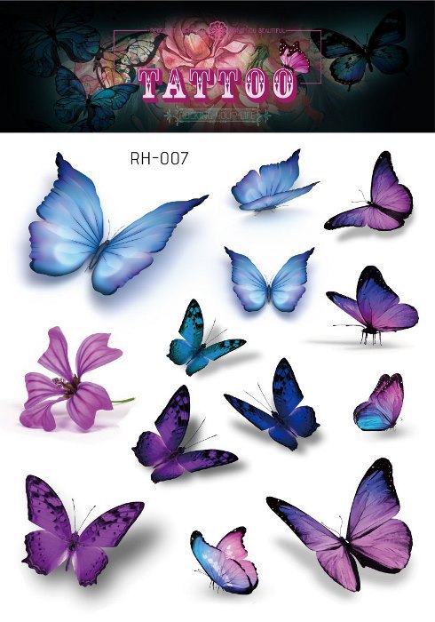 Fairy Butterfly Wings Shiny Tattoo Sticker Waterproof Eyes Face Hand Body Art Fake Tattoos Women Makeup Dance Music Festival