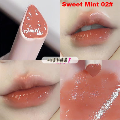 Jelly Mirror Lipstick Lip Gloss Non-stick Cup Mirror Lip Tint Heart-shaped Lipstick Moisturizing Lipgloss Long-lasting Lipstick