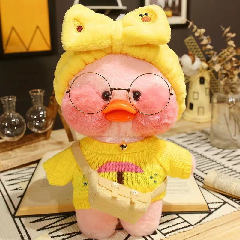 30CM Pink LaLafanfan Kawaii Cafe Mimi Yellow Duck Plush Toy Cute Stuffed Doll Soft Animal Dolls Kids Toys Birthday Gift for girl