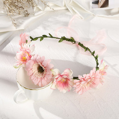 Molans Spring Bohemian Flower Crowns Beach Hawaii Floral Garland Romantic Faux Rose Wedding Wreaths New Flower Headband