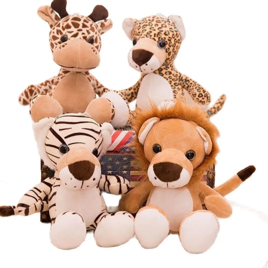 25cm Forest Animal Plush Toy New Cute Jungle Partner Wedding Gift Children's Gift Grab Claw Machine Doll Compact Suction Cup Anime