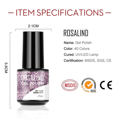 ROSALIND 7ML Gel Polish Glitter Nail Polish All For Nails Manicure Nails Art Base Top Coat UV Semi Permanent Gel Varnishes