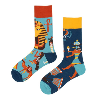 Mandarin duck asymmetric ab socks net red ins animal and plant in the tube cartoon fashion sports cotton socks