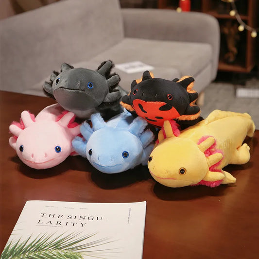 45cm Lovely Salamander Plush Toys Simulation Dinosaur Ambystoma Stuffed Doll Kawaii Mexicanum Axolotl Animal Dolls Gift For Kids