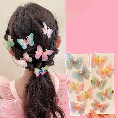 2PCS New Fashion Temperament Butterfly Baby Girls Hairpins Cute Hair Clips Kids Headwear Children Hair Accessories