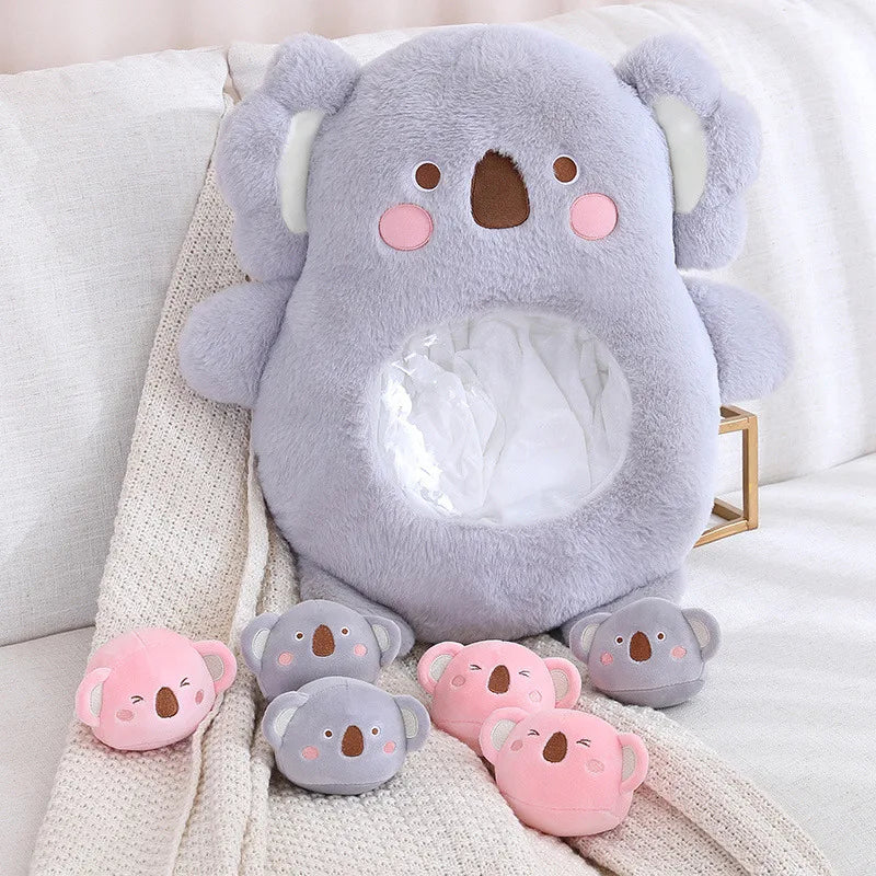 6Pcs Small Toys Inside Cute Cartoon Animals Plush Pillow Soft Stuffed Sofa Cushion Homdecor Pillow