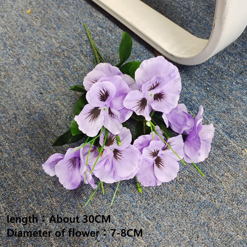 Artificial Pansy Flowers artificial flowers 10 Inch Silk Fake Butterfly Orchid Flower Home office Wedding Decoration