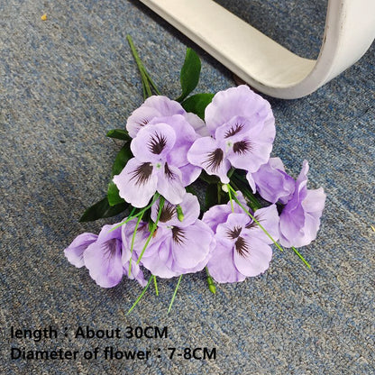 Artificial Pansy Flowers artificial flowers 10 Inch Silk Fake Butterfly Orchid Flower Home office Wedding Decoration