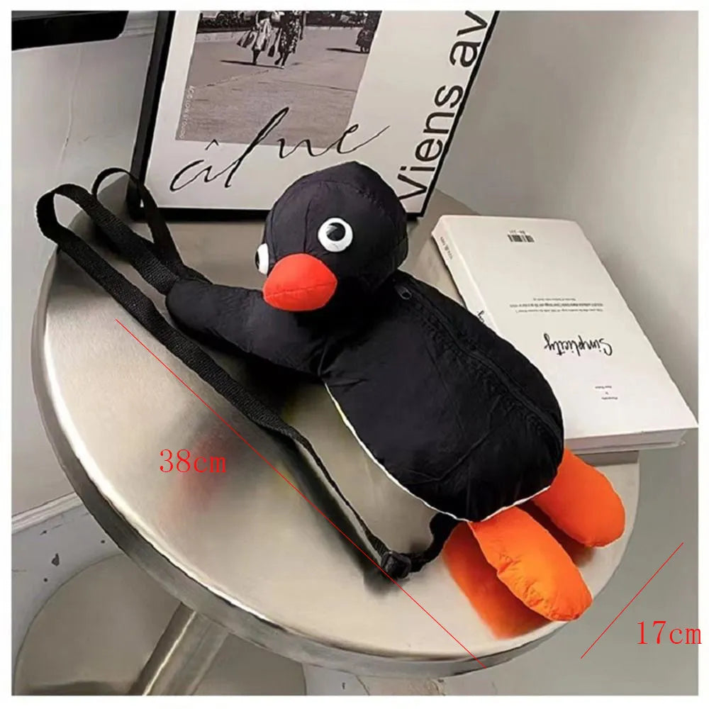 38cm Penguin Plush Backpack Cartoon Cute Penguin Plush Toy Soft Stuffed Animal Shoulder Bag for Kids Girls Birthday Best Gifts