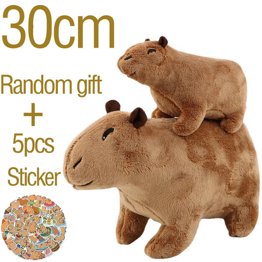 18-30cm  Capybara Plush Simulation Capibara Anime Fluffty Toy Stuffed  Animals  Soft Doll Children Birthday Gift Sending Sticker