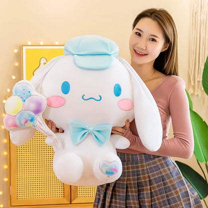 60cm Sanrio Kawaii Balloon Cinnamoroll Dog Plush Toy Pillow Stuffed Animal Comfort Soft Doll Kid Birthday Gift Cartoon Anime Toy