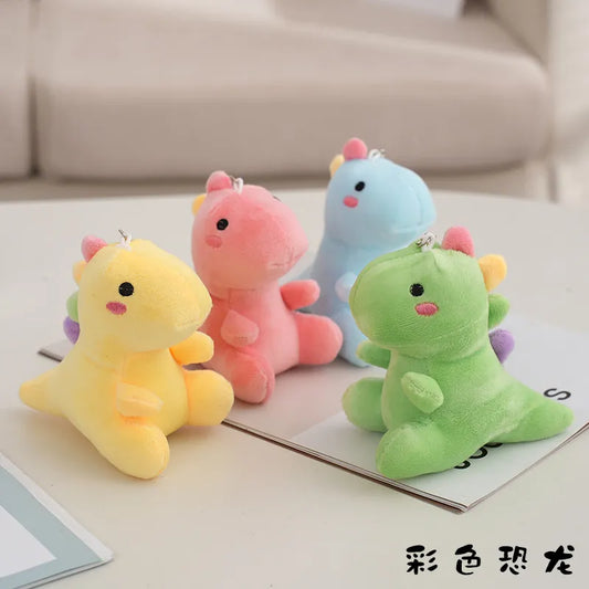 Super Soft Dinosaur Plush Toy Doll Cartoon Stuffed Animal Keychain Plushies for Kids Baby Home Desk Decor