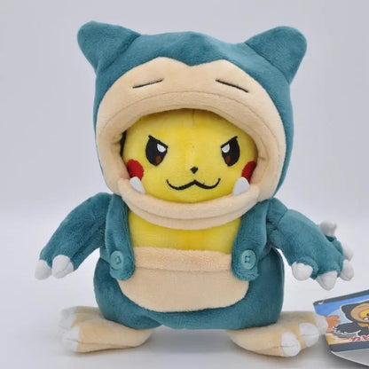 Cartoon Pokemon Pikachu Cross Dressing Series Children Plush Stuffed Doll Cosplay Charizard Snorlax Sableye Cute Kawaii Kids Toy