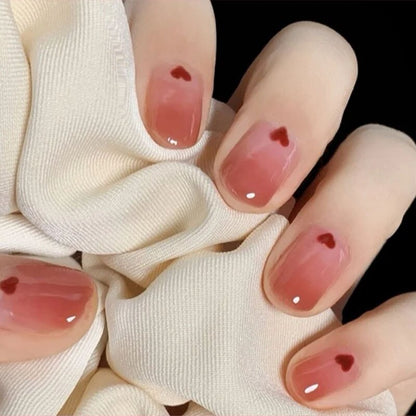24Pcs Ballerina False Nails with Glue Short Nail Beauty Tools Press on Fake Nails Full Cover Artificial Nails Tips Manicure