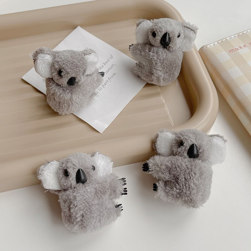 Plush Koala Bear Hair Decoration Hair Clips Hairpins Cute Animal  hair Claw Clip for Girls Headwear Koala Barrettes Accessories