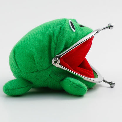 Novelty Adorable Anime Frog Wallet Coin Purse Key Chain Cute Plush Frog Cartoon Cosplay Purse For Women Bag Accessories