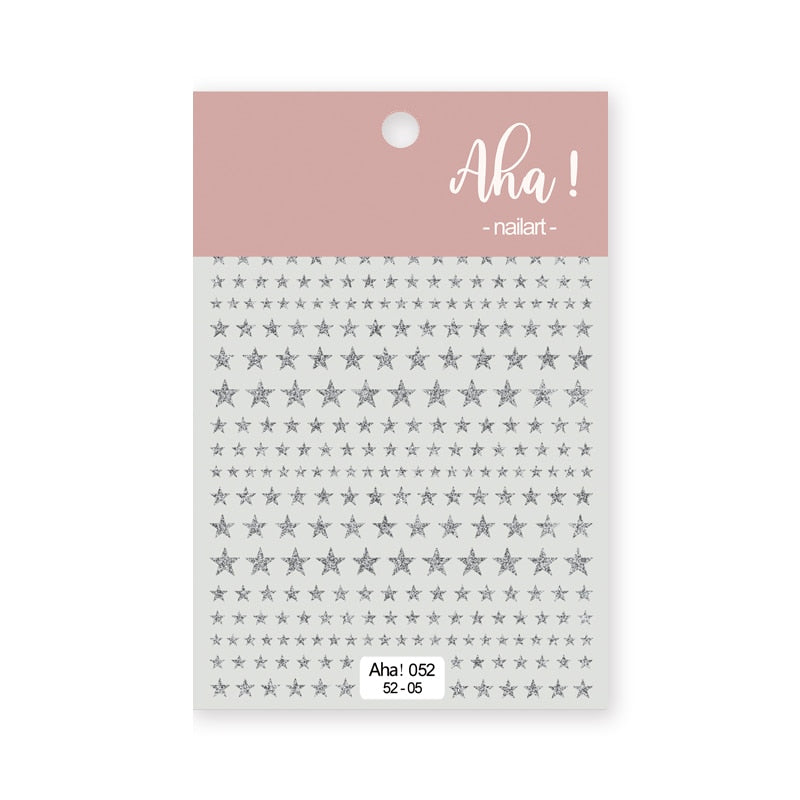 1Sheet Korean White Cloud Blue Nail Art Sticker 3D Star Moon Decal Pure Twilight Self-adhesive Manicure Slider Accessories RE#53