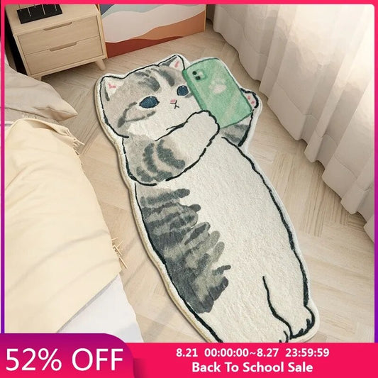 Kawaii Cat Mats Non-slip Bedside Rug Shaggy Floor Mat for Living Room Funny Rugs Entrance Doormat Home Decor Tapis 현관매트 매트