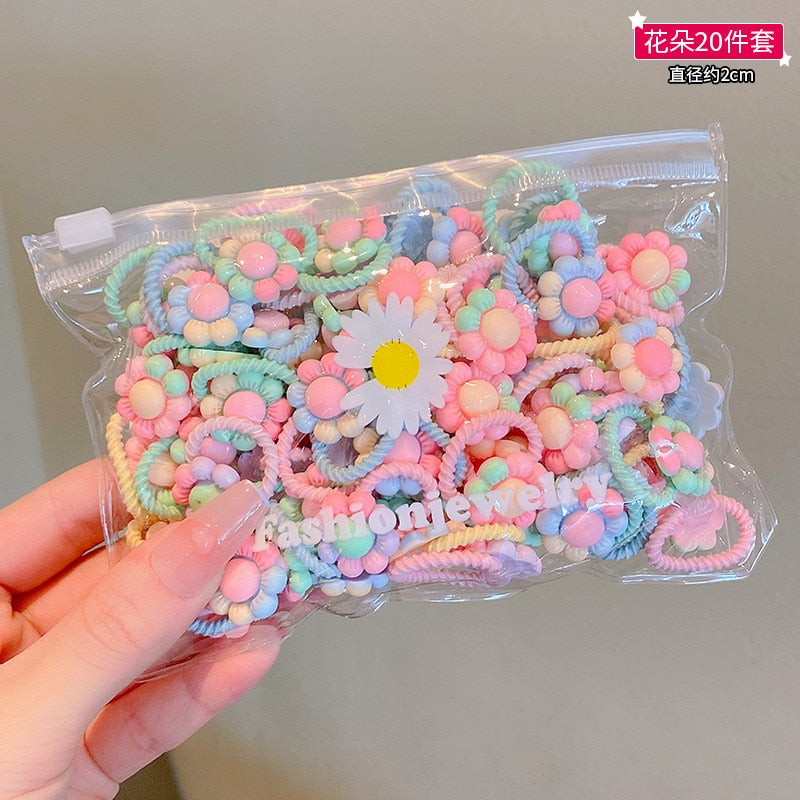 20/10Pcs Cute Rubber Bands for Children Will Not Harm Hair with Good Elasticity. Girl Baby Headbands and Curly Hair Accessories