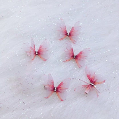 5PCS New Cute Princess Mesh Double-layer Butterfly Lovely Girls Hairpins Children Headwear Hairgrip Hair Clips Hair Accessories