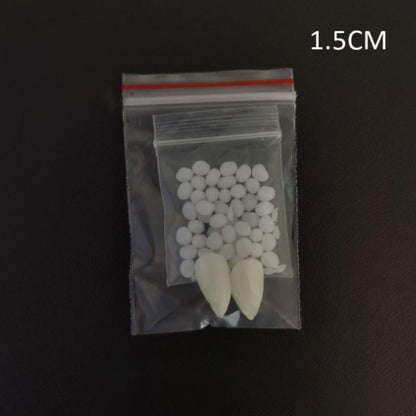 1 Pair Halloween Vampire Teeth Fangs Dentures Prop Party Costume DIY Cosplay Props Decor False Teeth Resin Fangs With Solid Glue