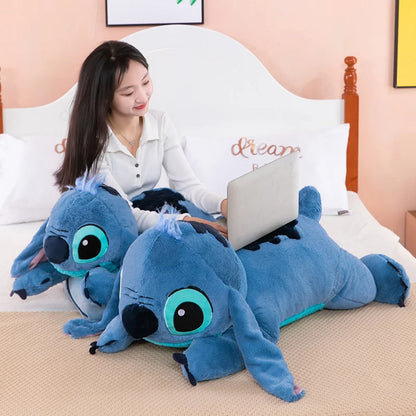 Hot Disney Stitch Plush Stuffed Doll Blue Kawaii Cartoon Animal Sofa Sleeping Soft Pillow Toys For Kids Girl Birthday Gift