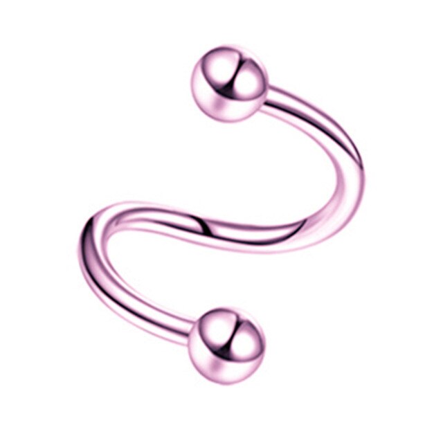 1PCS Stainless Steel Crystal Twist Helix Earring Cartilage Jewelry S Shape Labret Piercing Lip Ring Twist Tragus Earring Stud