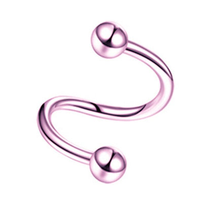 1PCS Stainless Steel Crystal Twist Helix Earring Cartilage Jewelry S Shape Labret Piercing Lip Ring Twist Tragus Earring Stud