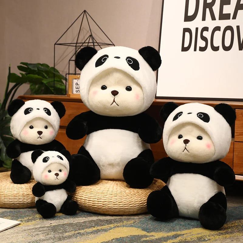 Cartoon Transformation Series Plush Panda Bear Bunny Creative Toy Wear Anime Clothes Baby Decor Christmas Gift Cute Stuffed Doll