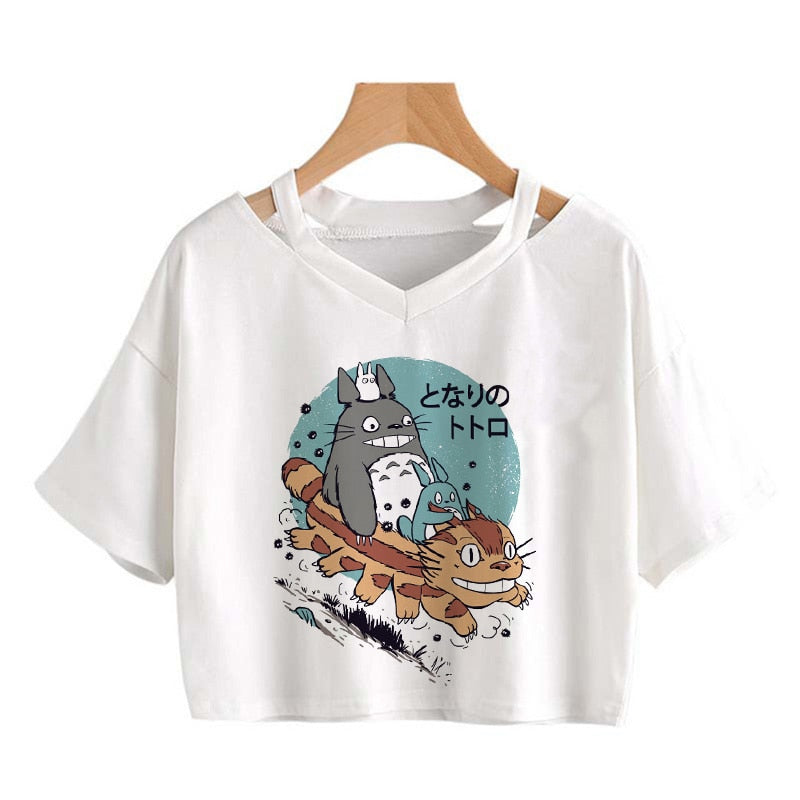 Kawaii cat Harajuku Funny Cartoon T Shirt Women Cute Anime Graphic Vintage T-shirt 90s Ullzang Tshirt Fashion Top Tees Female