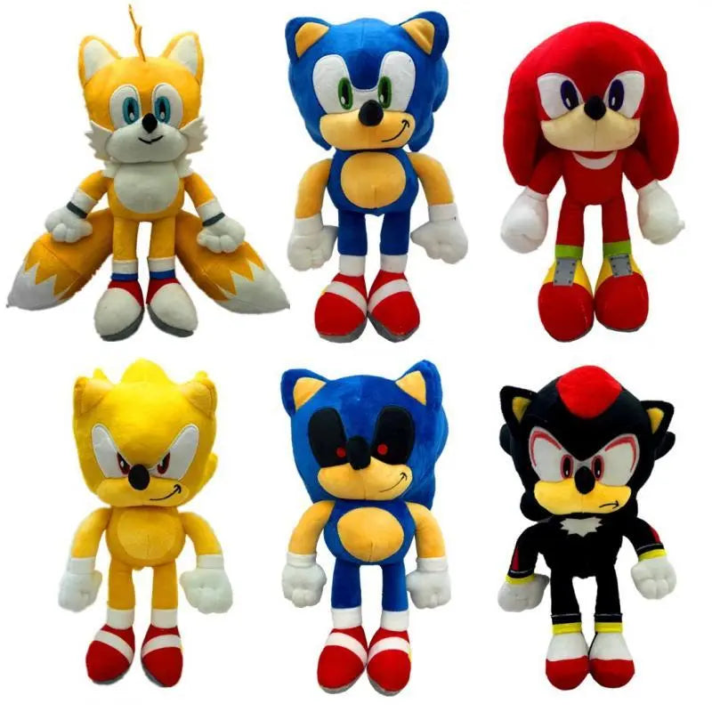 20-45Cm Super Sonic Hedgehog Backpack Cartoon Knuckles Bag Metalsonic Soft Plush Doll Shadow Schoolbag Silver Tails Plushie Toys